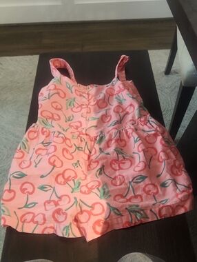 Old Navy Pink Cherry-Print Sleeveless Romper